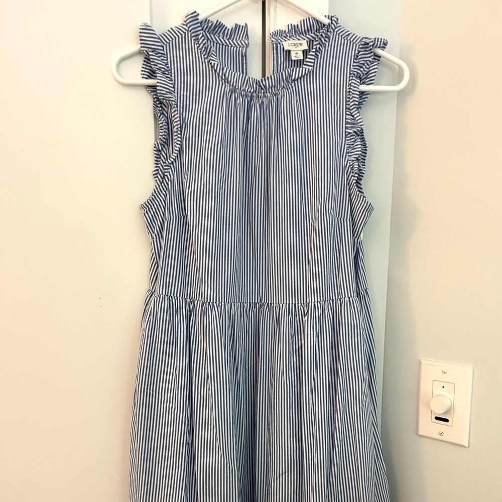 J.Crew seersucker midi dress w/pockets.